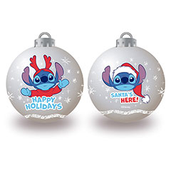 AR21110-Lot de 6 boules de sapin de Noël diamètre 8cm de DISNEY-Lilo & Stitch