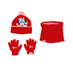 AR29043-Ensemble de gants magiques, bonnet et buff tricotée de DISNEY-Minnie