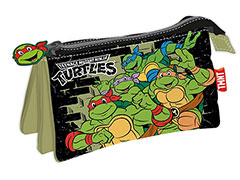 AR30018-Étui à crayons à 3 poches 21x11cm de NICKELODEON-Ninja Turtles