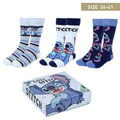 CE1622S-Lot 3 paires de chaussettes Stitch 36-41 - Lilo et Stitch