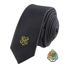 CR1110-Cravate Deluxe Poudlard avec pin’s - Harry Potter
