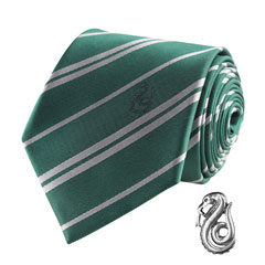 CR1112-Cravate Deluxe Serpentard avec pin’s - Harry Potter