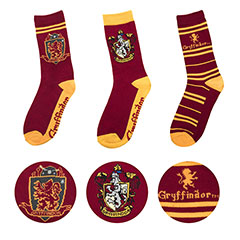 CR1621-Lot 3 paires de Chaussettes Gryffondor - Du 35 au 45 - Harry Potter