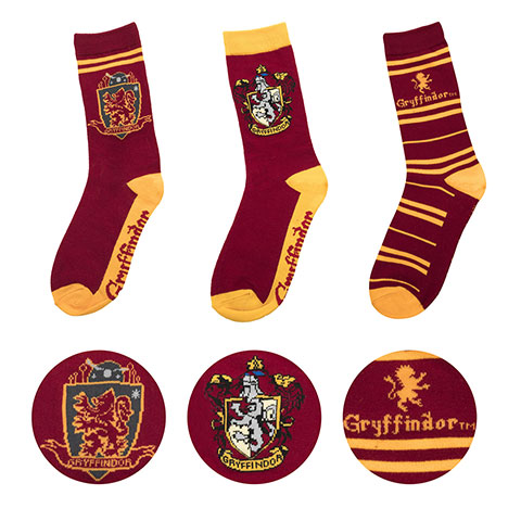 Lot 3 paires de Chaussettes Gryffondor - Du 35 au 45 - Harry Potter