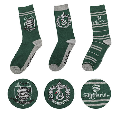 Lot 3 paires de Chaussettes Serpentard - Du 35 au 45 - Harry Potter