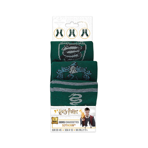 Lot 3 paires de Chaussettes Serpentard - Du 35 au 45 - Harry Potter