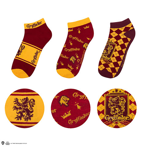 Lot de 3 paires de chaussettes courtes Gryffondor - Harry Potter