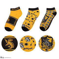 CR1634-Lot de 3 paires de chaussettes courtes Poufsouffle - Harry Potter