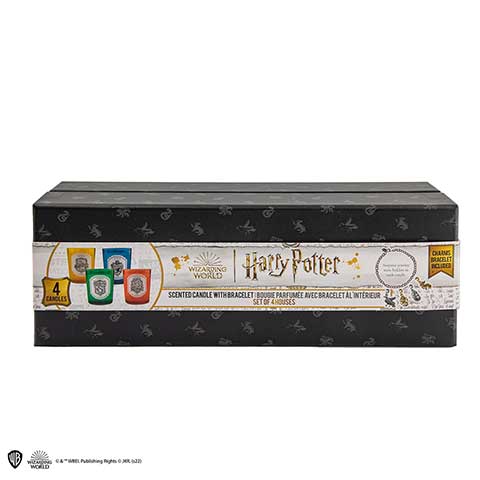 Lot 4 bougies et Charms des 4 Maisons et bracelet - Harry Potter