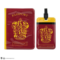 CR2511-Set of Passeport cover and Tag - Gyffindor - Harry Potter