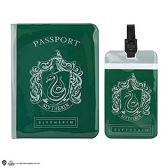 CR2512-Couverture de Passeport et Porte-étiquette Serpentard - Harry Potter