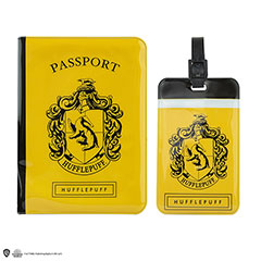 CR2514-Couverture de Passeport et Porte-étiquette Poufsouffle - Harry Potter