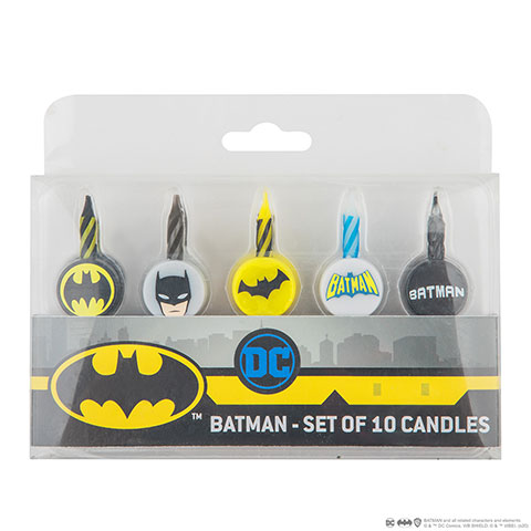 Lot de 10 bougies Anniversaire Logo Batman - DC Comics