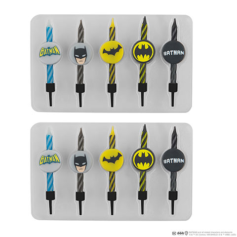 Lot de 10 bougies Anniversaire Logo Batman - DC Comics