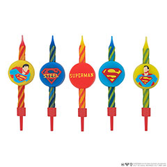 CR4220-Lot de 10 bougies Anniversaire Logo Superman - DC Comics