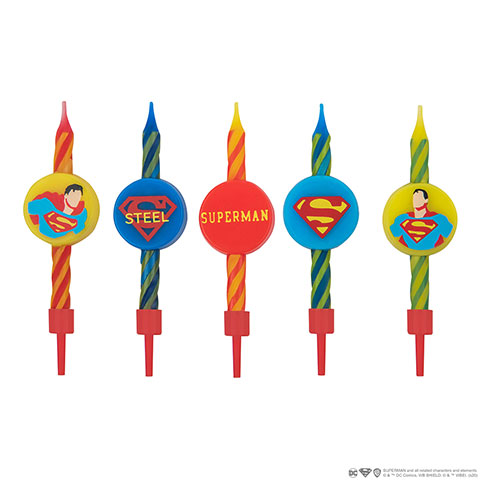 Lot de 10 bougies Anniversaire Logo Superman - DC Comics