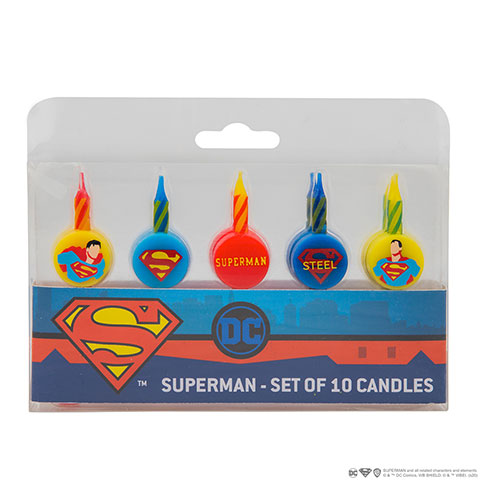 Lot de 10 bougies Anniversaire Logo Superman - DC Comics