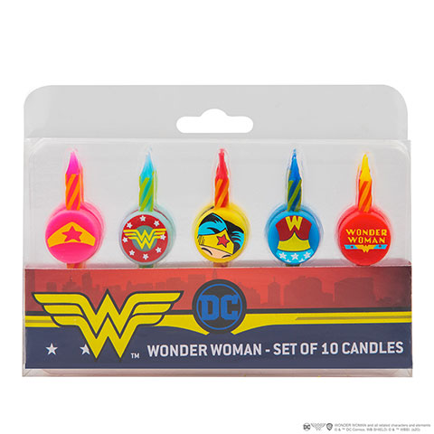 Lot de 10 bougies Anniversaire Logo Wonderwoman - DC Comics