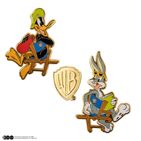 Set de 3 pin’s Bugs et Daffy à Warner Bros Studio - Looney Tunes - WB 100th