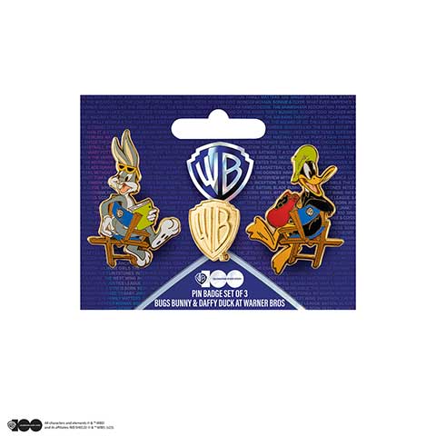 Set de 3 pin’s Bugs et Daffy à Warner Bros Studio - Looney Tunes - WB 100th