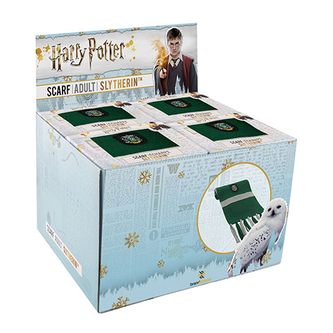 Display de 32 Écharpes pour déguisement - Adulte - Serpentard vert et blanc- Harry Potter