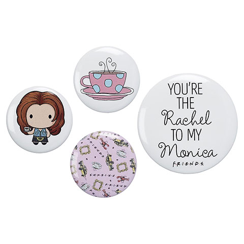 Set de 4 badges Rachel - Friends