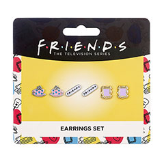 EFTE0014-Lot boucles d’oreilles cadre tasse de café logo - Friends