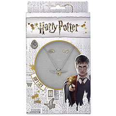 EGSNX0004-Set mit goldener Schnatz-Halskette und Ohrringen - Harry Potter