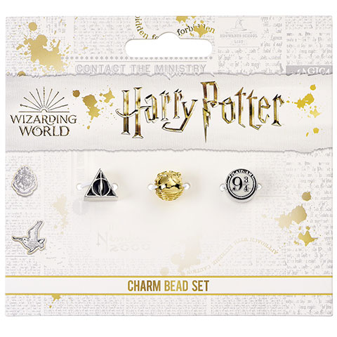 Set de charms Reliques de la mort, vif d’or et plateforme 9 3/4 - Harry Potter