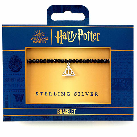 Bracelet Charm à perles noires Les Reliques de la Mort - Argent 925 - Harry Potter