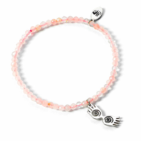 Bracelet Charm à perles roses Lunettes Luna - Argent 925 - Harry Potter