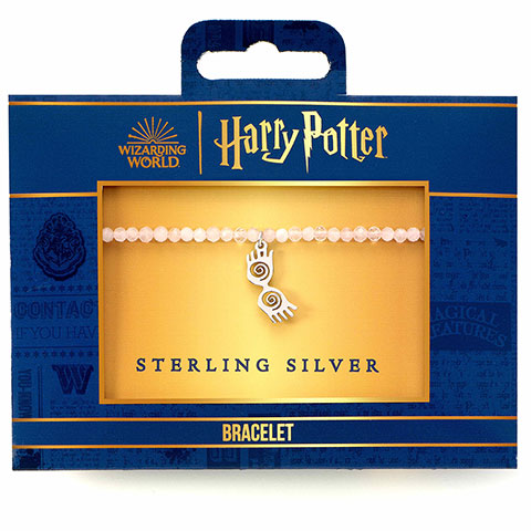 Bracelet Charm à perles roses Lunettes Luna - Argent 925 - Harry Potter