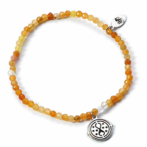 Bracelet Charm à perles oranges Retourneur de Temps - Argent 925 - Harry Potter