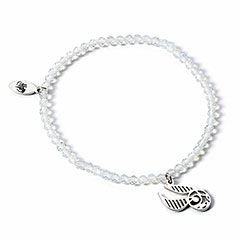 EHPCR0584-Sterling silver Golden Snitch Charm white crystal bracelet - Harry Potter