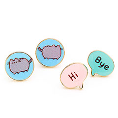 EPTCES103-Set di due paia di orecchini Pusheen il gatto Hi Bye - Pusheen