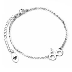 ESCB00528-Bracelet Charm Lunettes et Éclair - Argent 925 - Harry Potter