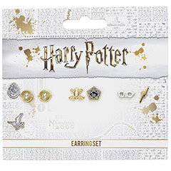 EWE0106-Set boucles d’oreilles - Chocogrenouille - lunettes et éclair - retourneur de temps - Harry Potter
