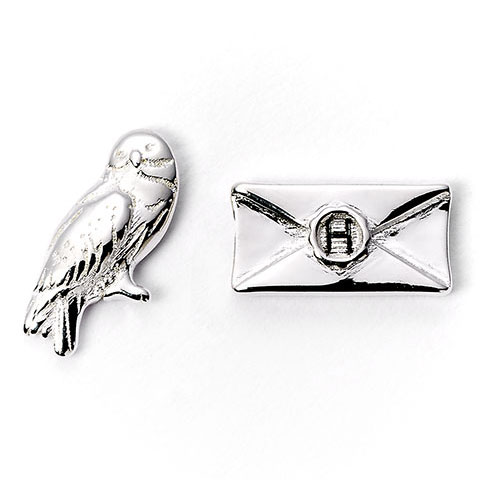 Set boucles d’oreilles - Plateform 9 3/4 -Lettre et Hedwige - relique de la mort - Harry Potter