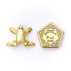 EWES0157-Official Harry Potter Chocolate Frog & Box gold plated stud