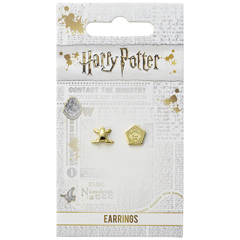 Boucles d’oreilles - Chocogrenouille et la boîte plaqué or - Harry Potter