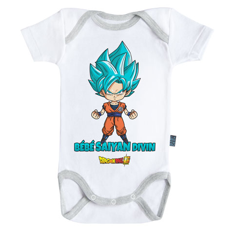 Bébé super Saiyan Divin Goku - Dragon Ball Super - Body Bébé manches courtes Bébé super Saiyan Divin Goku - Dragon Ball Super - Body Bébé manches courtes