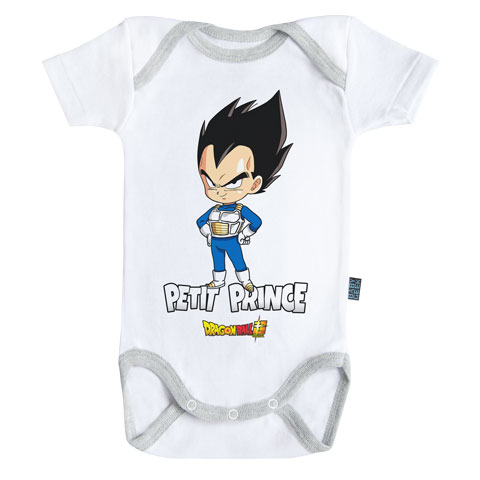Petit prince - Vegeta - Dragon Ball Super - Body Bébé manches courtes Petit prince - Vegeta - Dragon Ball Super - Body Bébé manches courtes