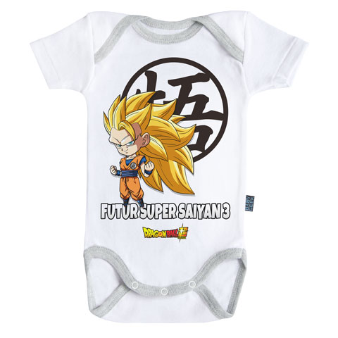 Futur Super Saiyan 3 - Goku - Dragon Ball Super - Body Bébé manches courtes Futur Super Saiyan 3 - Goku - Dragon Ball Super - Body Bébé manches courtes