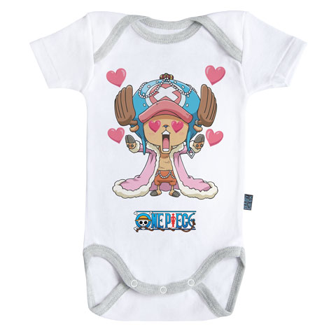 Chopper cœurs - One Piece - Body Bébé manches courtes