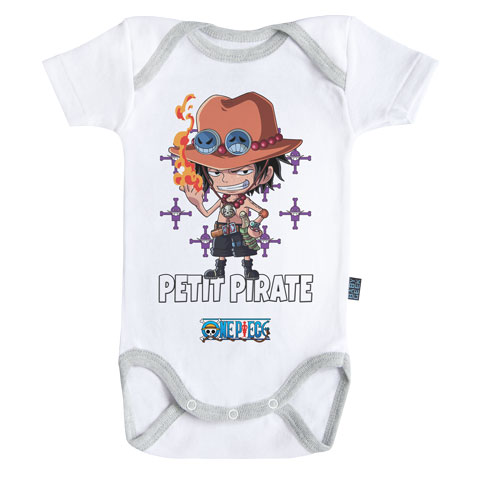 Petit Pirate Ace - One Piece - Body Bébé manches courtes