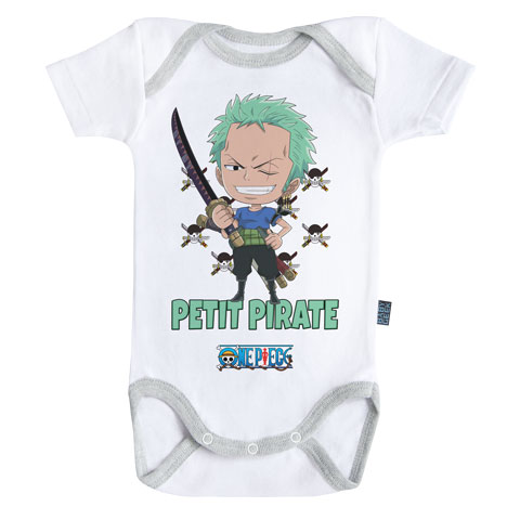 Petit Pirate Zoro - One Piece - Body Bébé manches courtes Petit Pirate Zoro - One Piece - Body Bébé manches courtes