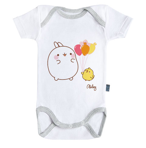 Molang - Des ballons trop mignons - Body Bébé manches courtes Molang - Des ballons trop mignons - Body Bébé manches courtes