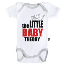 GK5154_BOCB_BG-The little baby theory - Baby bodysuit - short sleeves - Cotton - White - Grey