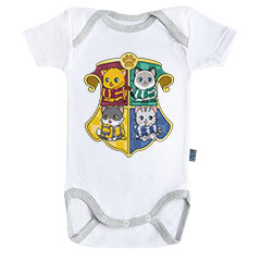 GK5195_BOCB_BG-Abrachadabra - Body bébé manches courtes - Coton - Blanc couture grise