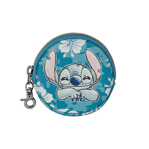 Porte-monnaie Stitch fleurs bleues - Lilo et Stitch